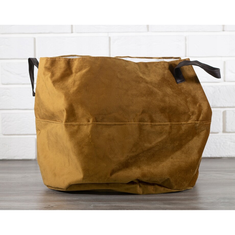 TORBA plażowa, na zakupy AKSAMITNA musztardowa