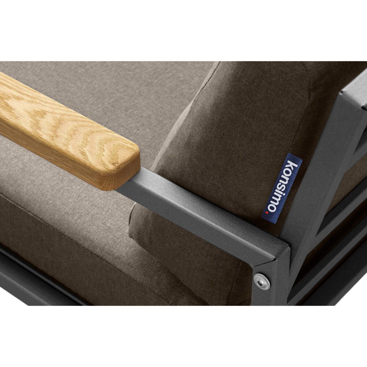 KONSIMO TRIBO Fotel ogrodowy w stylu industrialnym wykonany ze stali w kolorze antracytowym