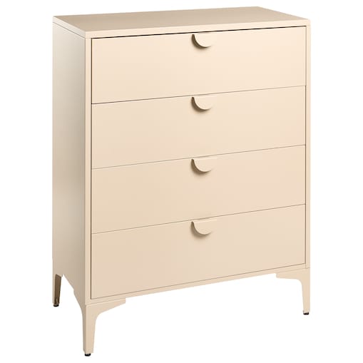 Komoda 4 szuflady ARDURA Metal Beżowy