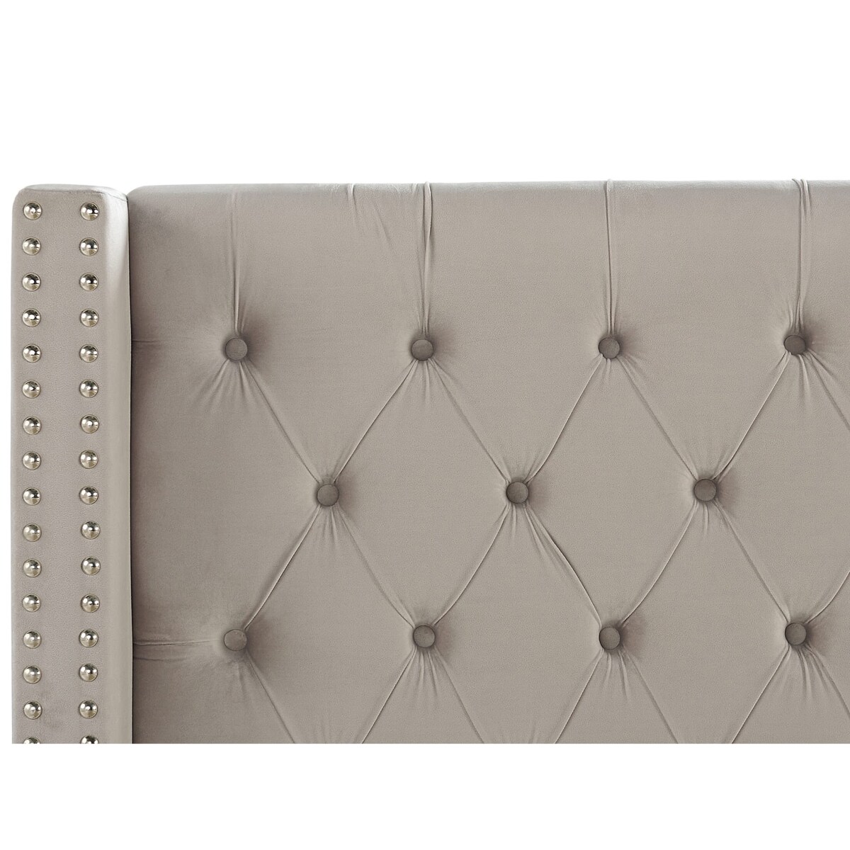 Łóżko welurowe 180 x 200 cm jasnoszare LUBBON