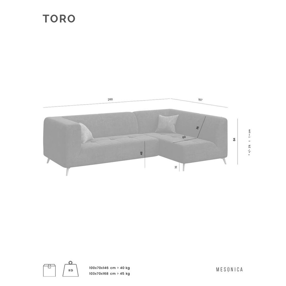 Sofa narożna Toro łososiowa