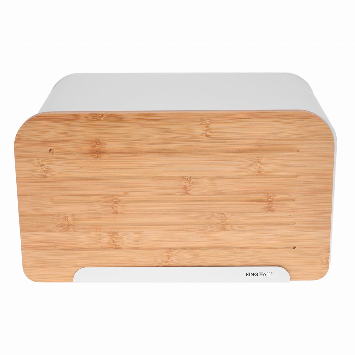 Chlebak stalowy z deską do krojenia biały KINGHOFF
