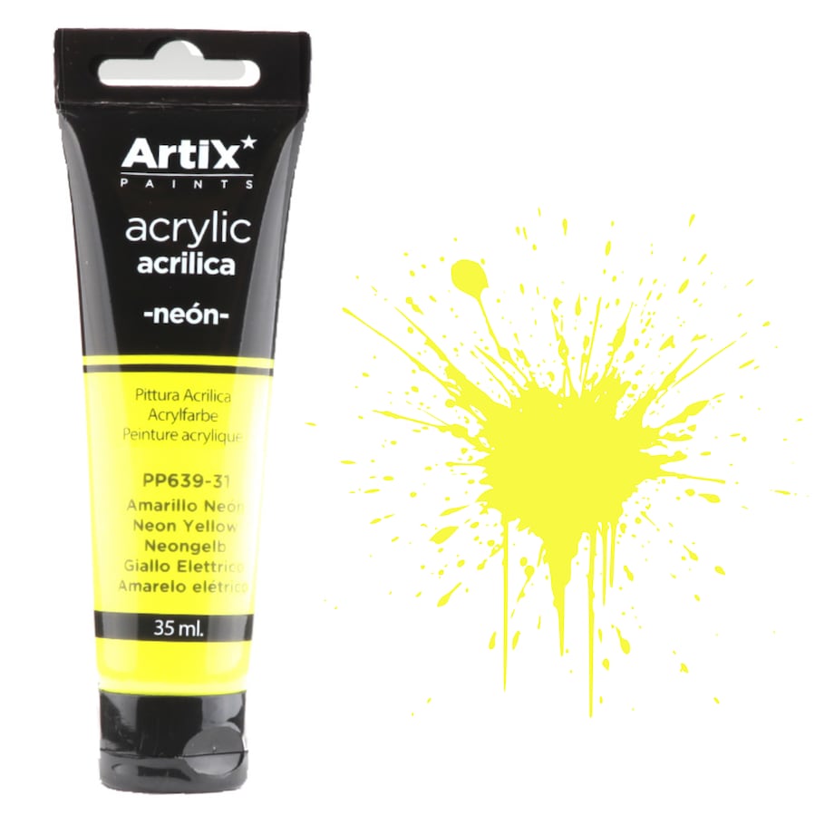 farba akrylowa neon yellow artix pp639-31, 35 ml