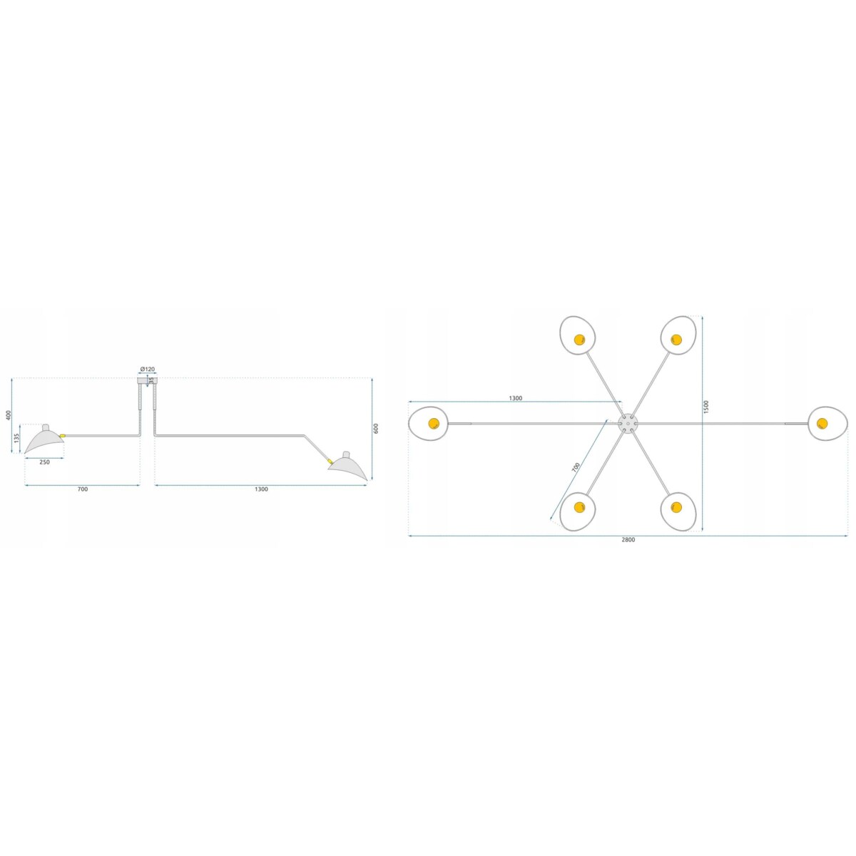 Duża Lampa Sufitowa Wisząca Czarna Pająk 270Cm Xxl