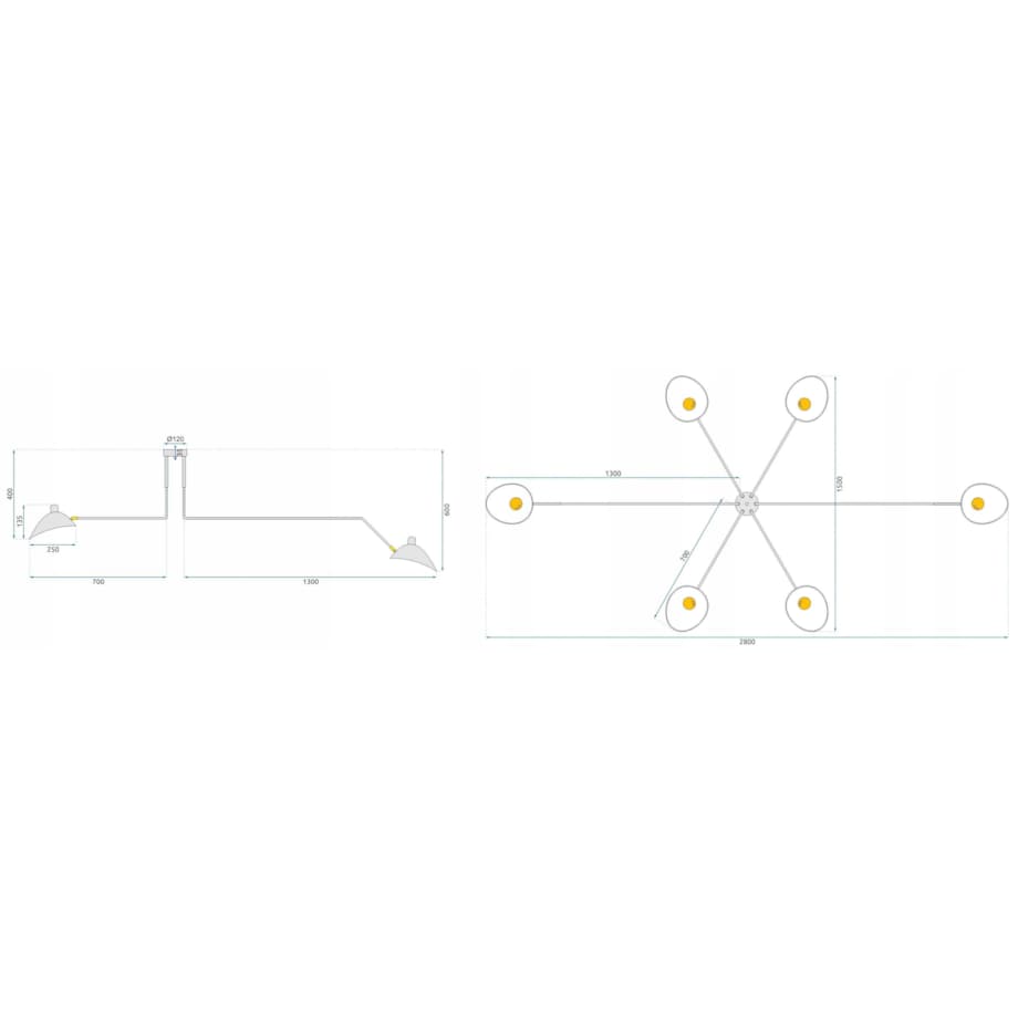 Duża Lampa Sufitowa Wisząca Czarna Pająk 270Cm Xxl