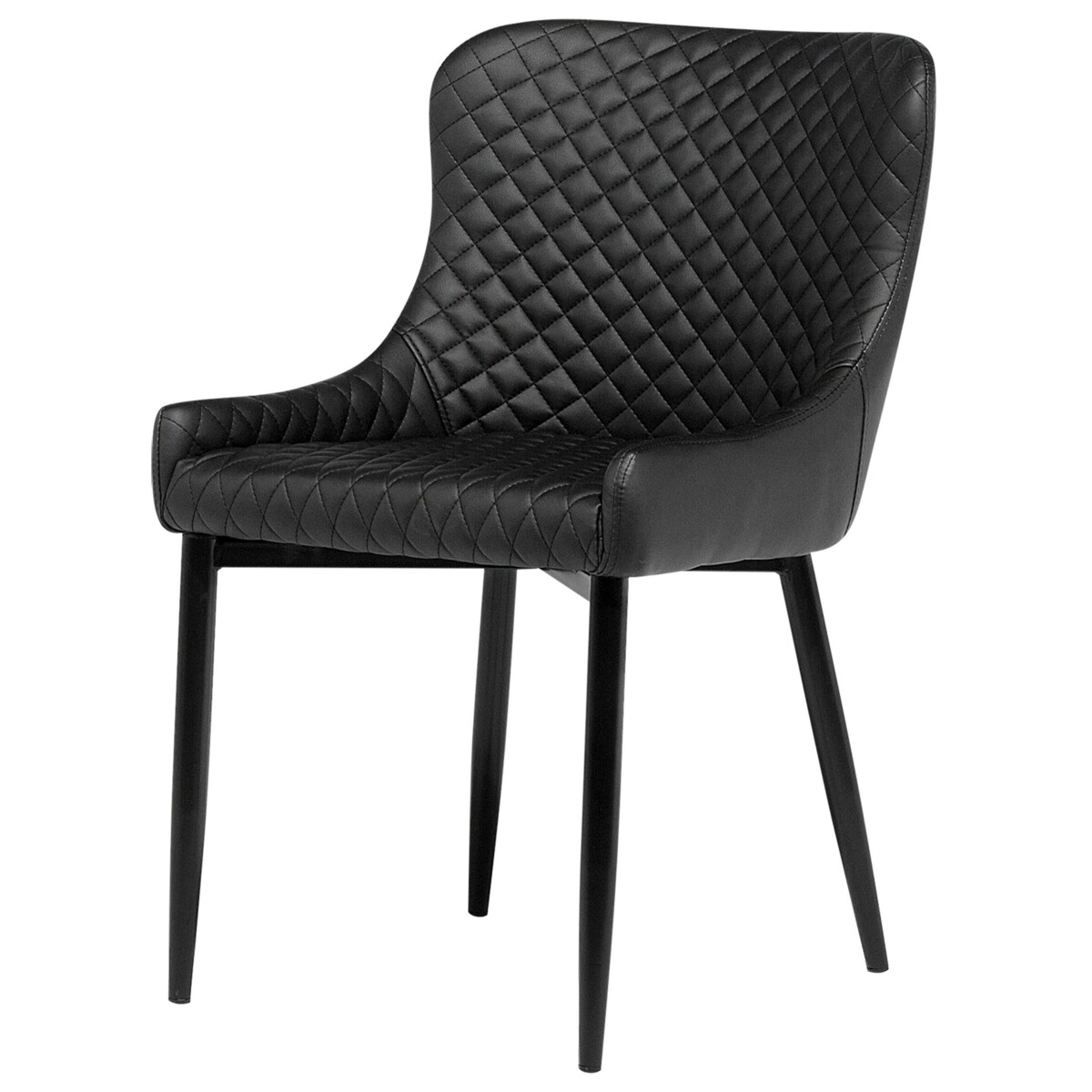 Zestaw 2 krzeseł do jadalni ekoskóra czarny SOLANO