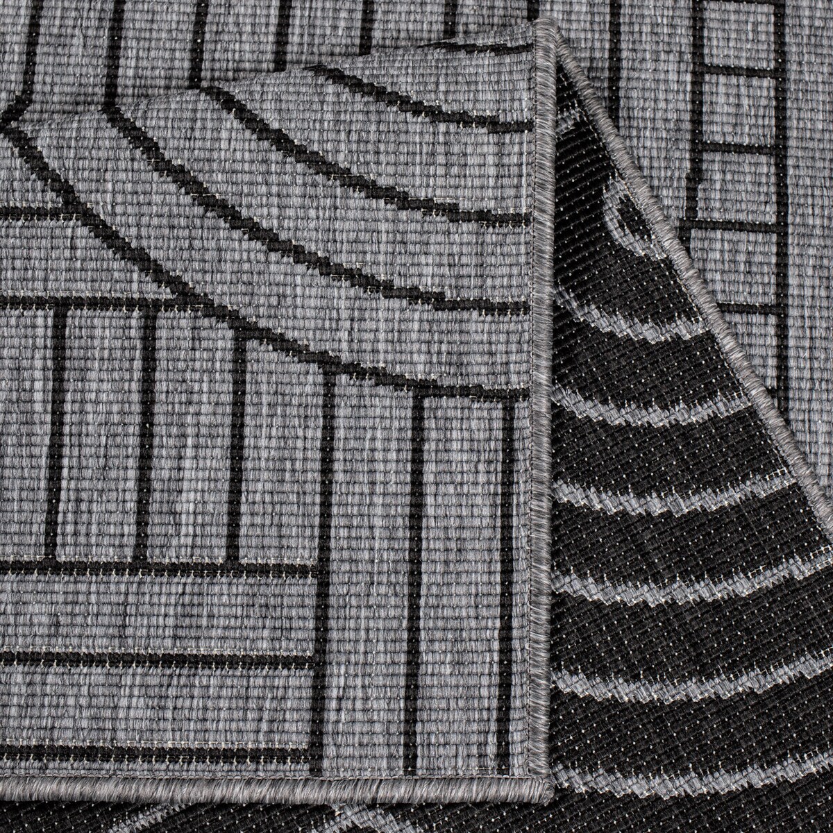 Funkcjonalny dywan na zewnątrz i do wnętrz, dwustronny DUO 58420 Antracyt 80x150