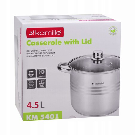 Garnek gastronomiczny wysoki stalowy 4.5L duży gastro KAMILLE