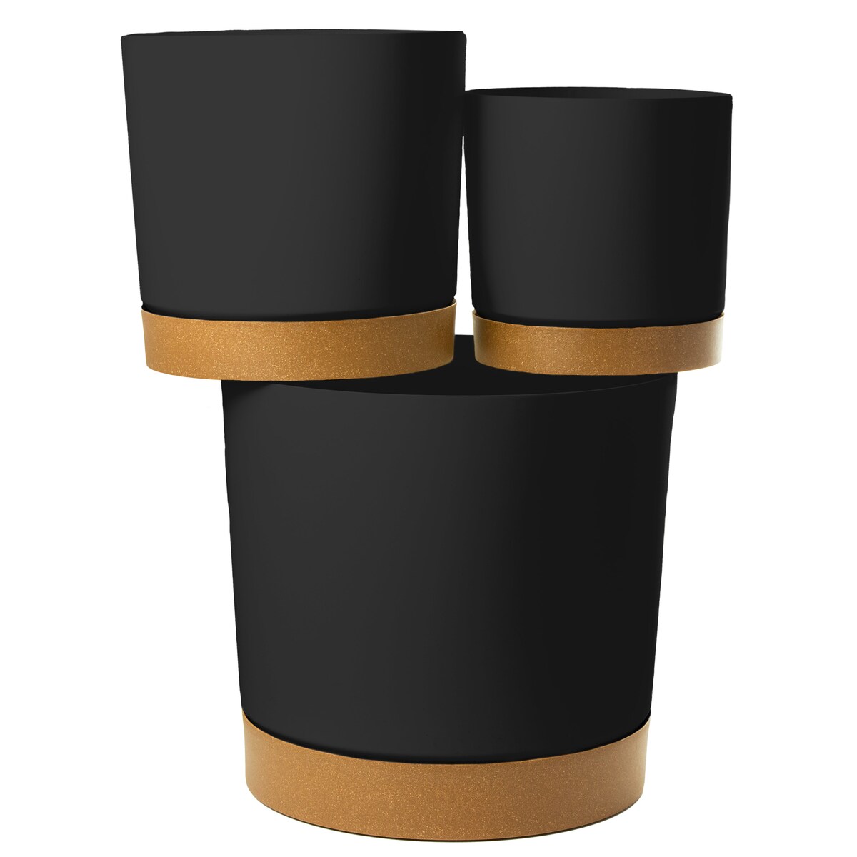 Doniczka Ogrodowa 14,8Cm Z Podstawką Do Domu Donica Plastikowa Antracyt