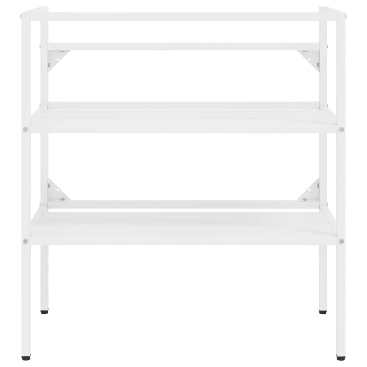 vidaXL Stelaż z wbudowaną umywalką, biały, żelazny