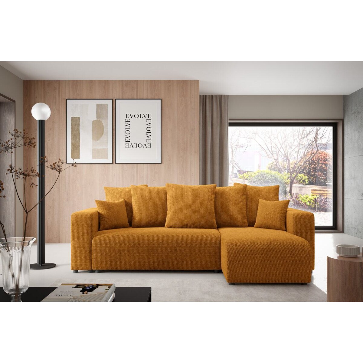 Narożnik EVORA L z pojemnikiem tkanina miękki plusz Kolor: Onega 19