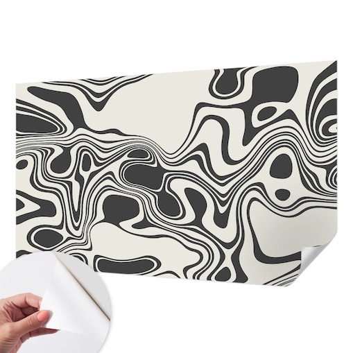 Fototapeta samoprzylepna 416x254 cm - Dynamiczne linie, tapeta ścienna czarno-biała