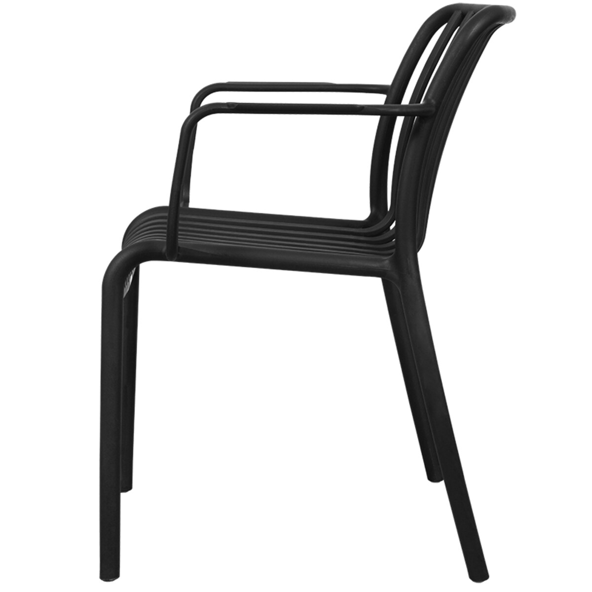 Krzesło plastikowe do salonu na balkon taras czarne nowoczesne z oparciem