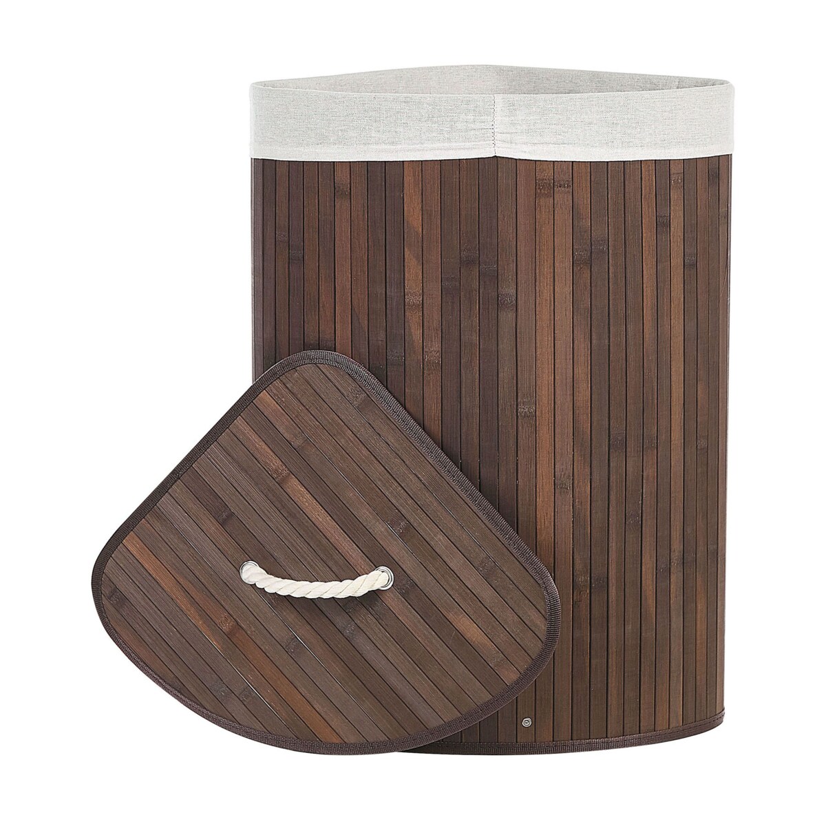 Kosz bambusowy z pokrywą ciemne drewno MATARA