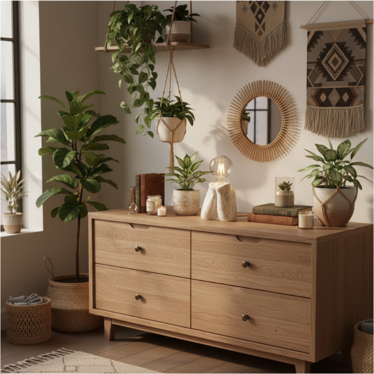 Lampka Nocna Led Stojąca Stołowa Cementowa Dekoracyjna Na Baterie Biała