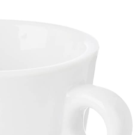 Zestaw porcelanowych filiżanek do kawy z prostokątnym spodkiem, biały, 6 sztuk, 180 ml