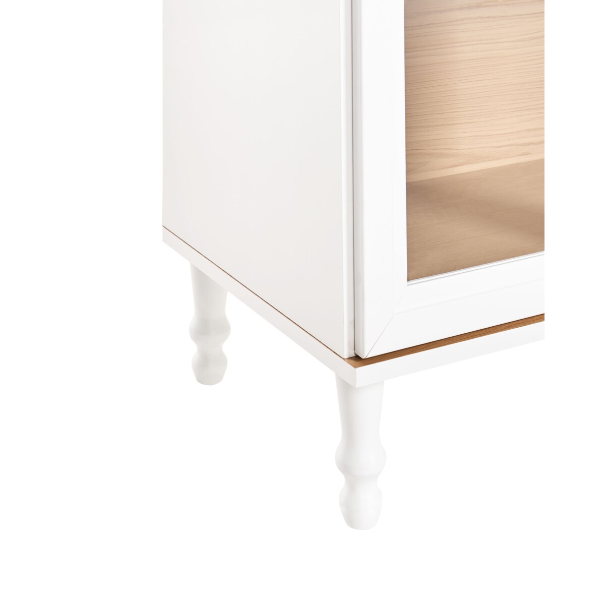 Witryna ze szklaną gablotą 80 cm biała TINGLEDALE