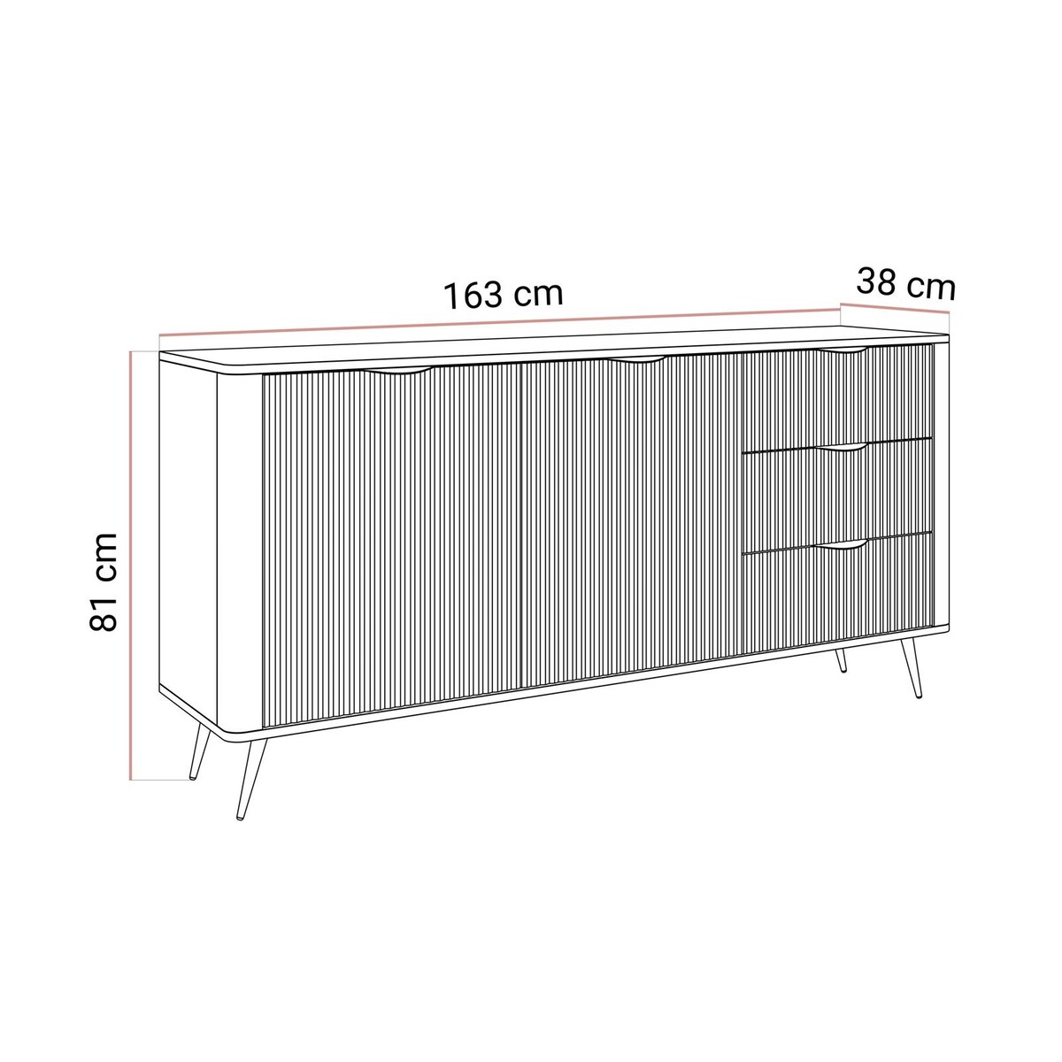 Komoda SCARLETT 163 2D3S z szufladami beżowa