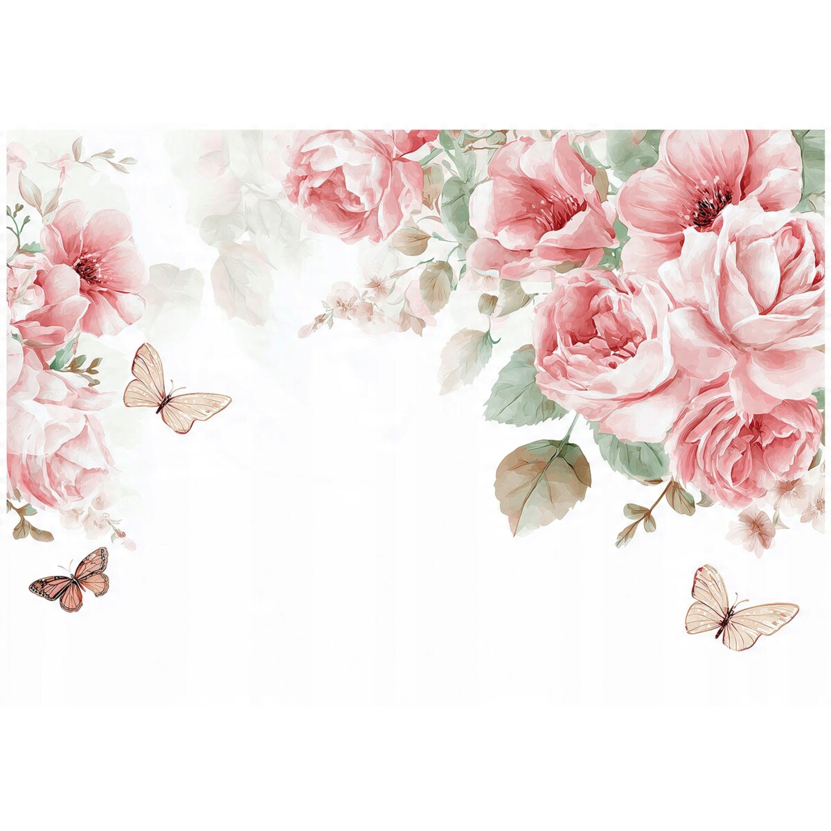 Fototapeta Do Sypialni Salonu Na Flizelinie Kwiaty Róże Różowy 350x250