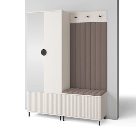 Przedpokój z lustrem Ritmo wersja 1 wysokie nogi Trinity 06 beżowa