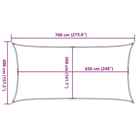 vidaXL Żagiel przeciwsłoneczny, 160 g/m², beżowy, 4x7 m, HDPE