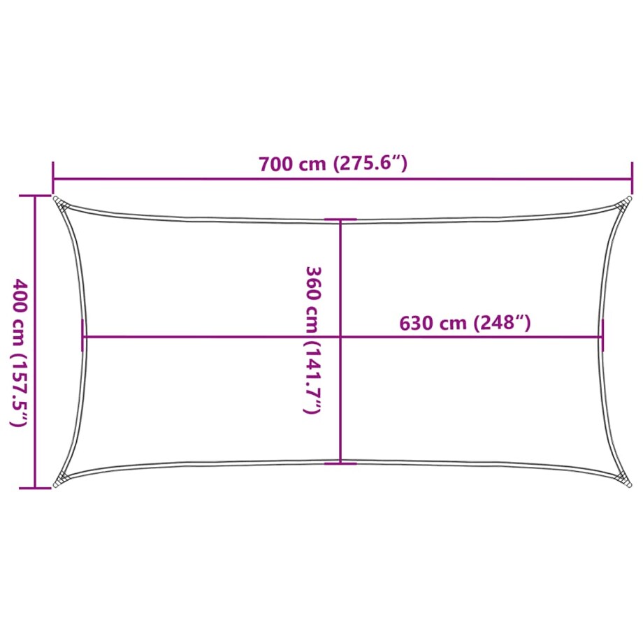 vidaXL Żagiel przeciwsłoneczny, 160 g/m², beżowy, 4x7 m, HDPE