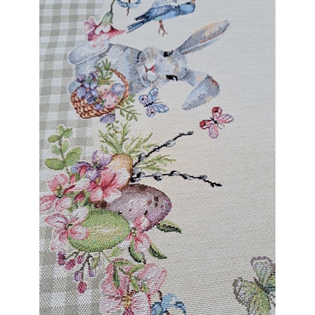 Obrus Okrągły Wielkanocny Na Stół 140 Cm Ozdobny Dekoracyjny