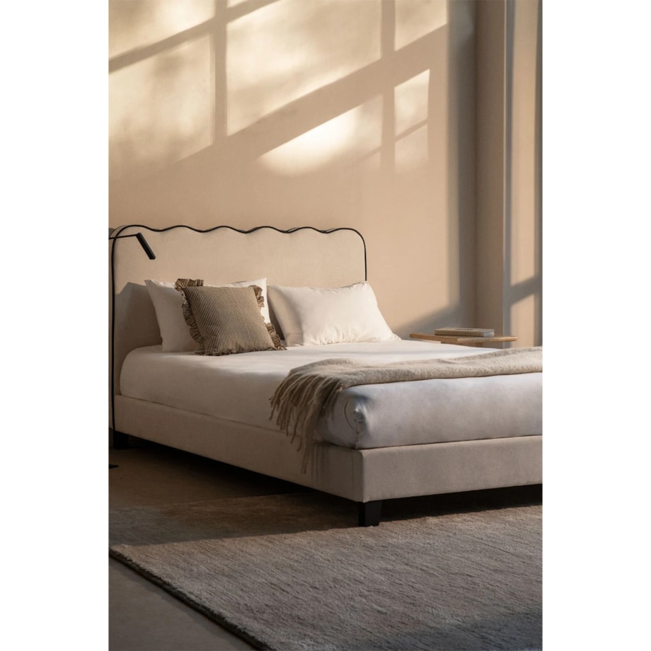 Łóżko tapicerowane białe 180x200 cm Zivon