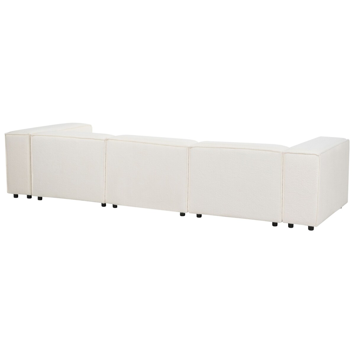 Narożnik modułowy ARDAL Boucle Biały dla 3 osób Lewostronny