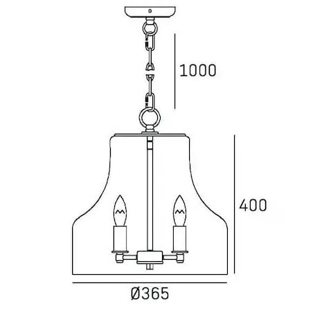 Wisząca lampa retro Prague szklany zwis na łańcuchu chrom