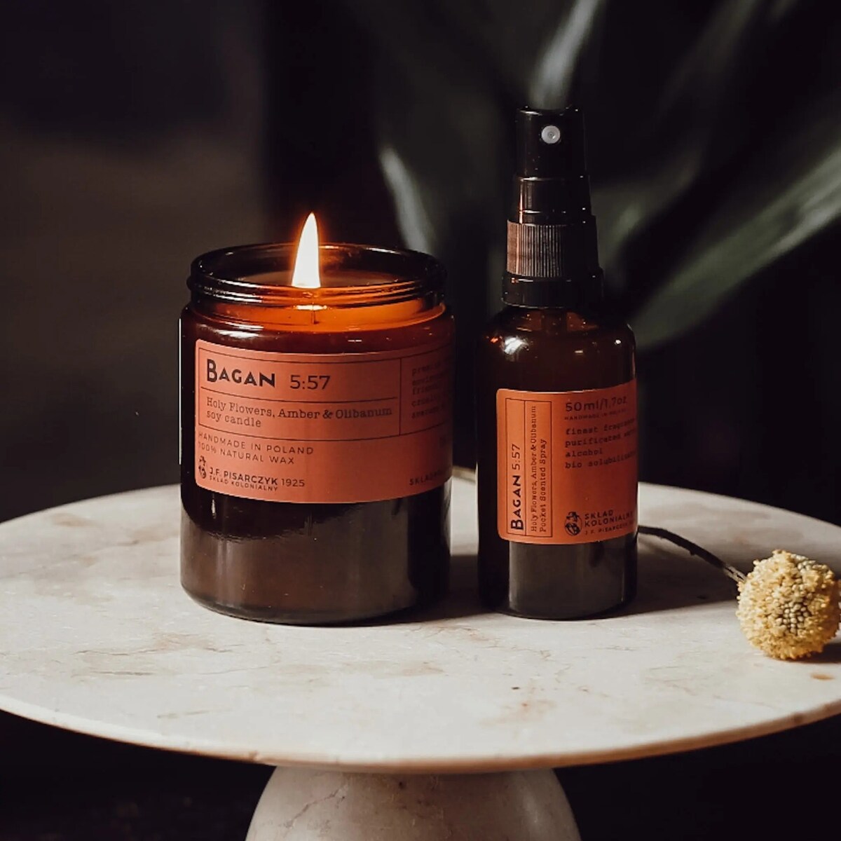BAGAN 5:57 Holy Flowers, Amber & Olibanum - Naturalna Świeca Sojowa - Kolekcja Travels