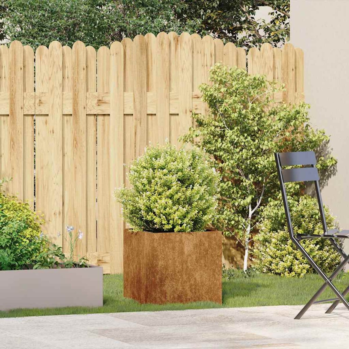 vidaXL Doniczka Rusty 40x40x40 cm Stal nierdzewna