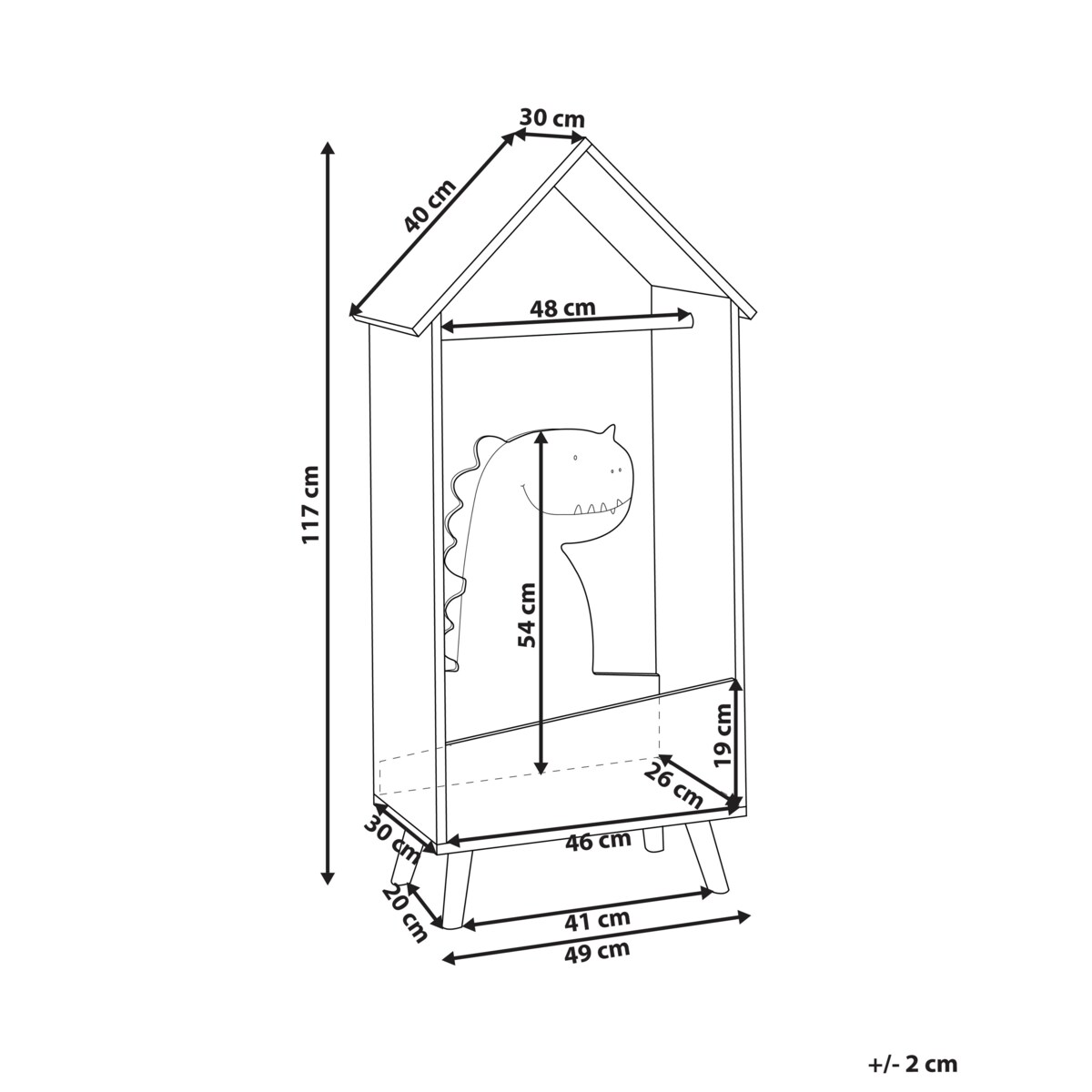 Wieszak na ubrania dla dzieci jasne drewno DURANGO