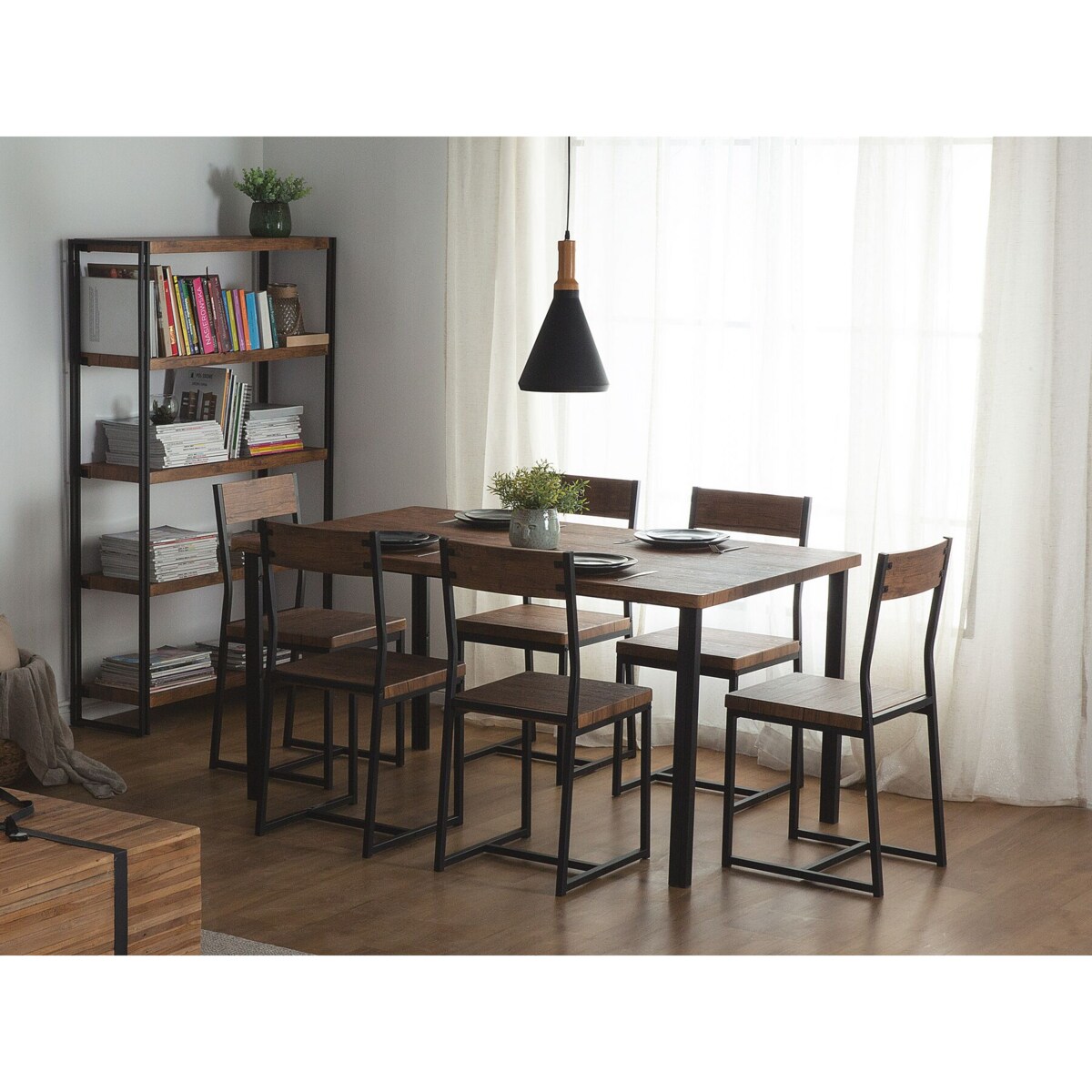 Stół do jadalni 150 x 90 cm ciemne drewno LAREDO