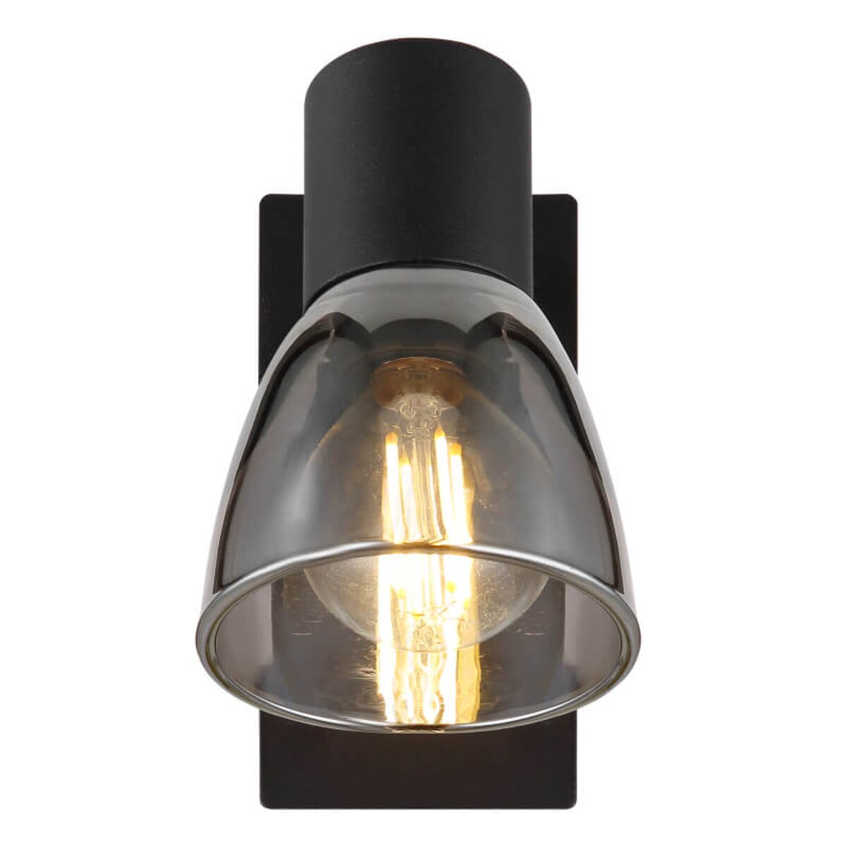 Lampa ścienna Claude 54307-1 z włącznikiem czarna przydymiona