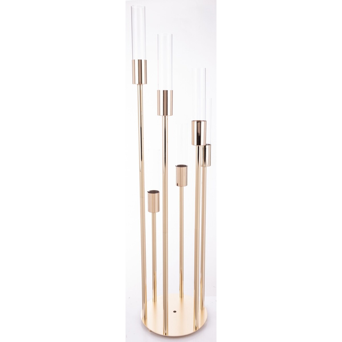 Świecznik metalowy na 6 świec 117,5x28 cm BATANG złoty