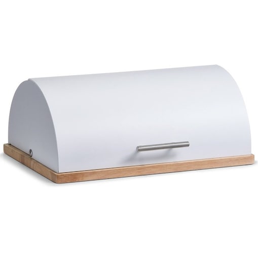 Chlebak z metalu - chlebak na drewnianej podstawie, pojemnik na chleb ZELLER