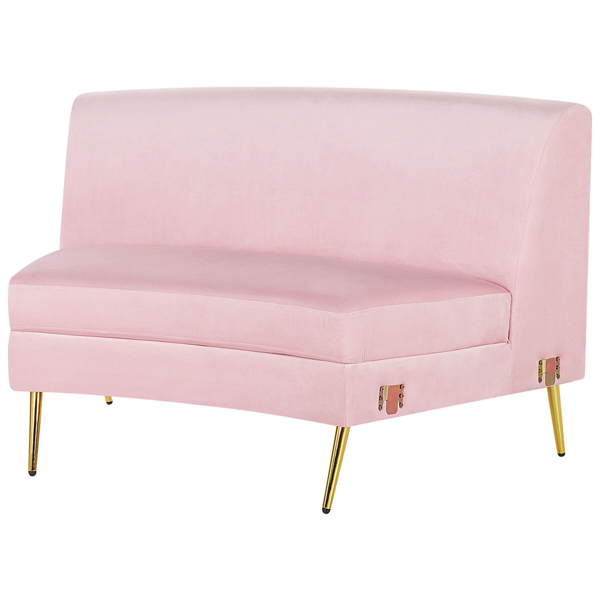 Sofa półokrągła 4-osobowa welurowa różowa MOSS