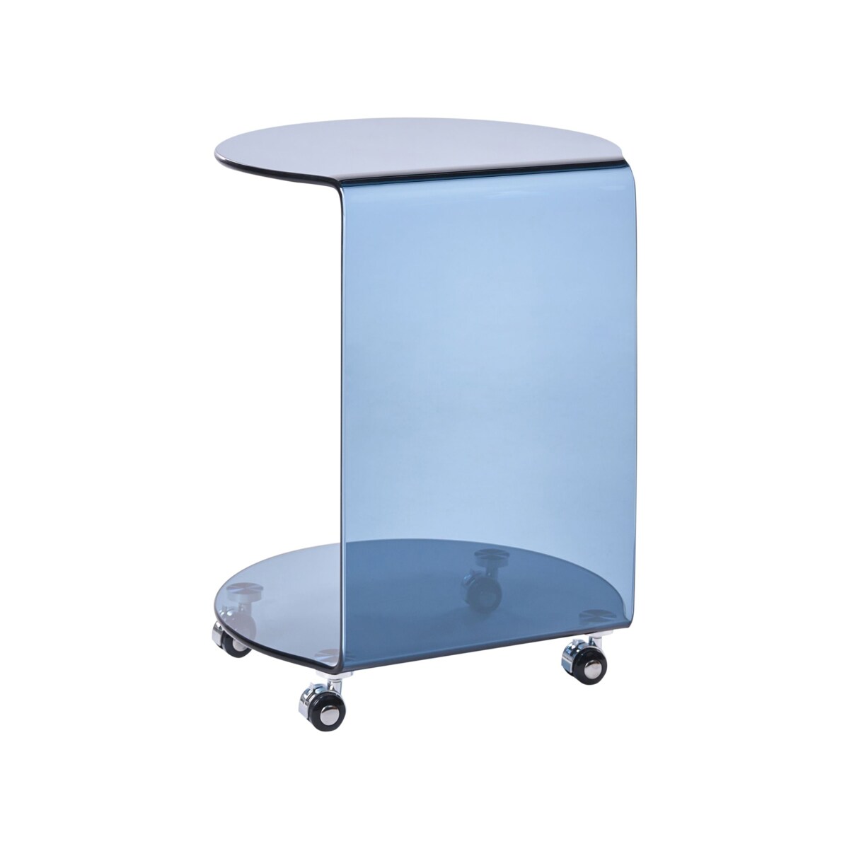 Stolik pomocniczy MINTO Szkło hartowane Niebieski Z kółkami