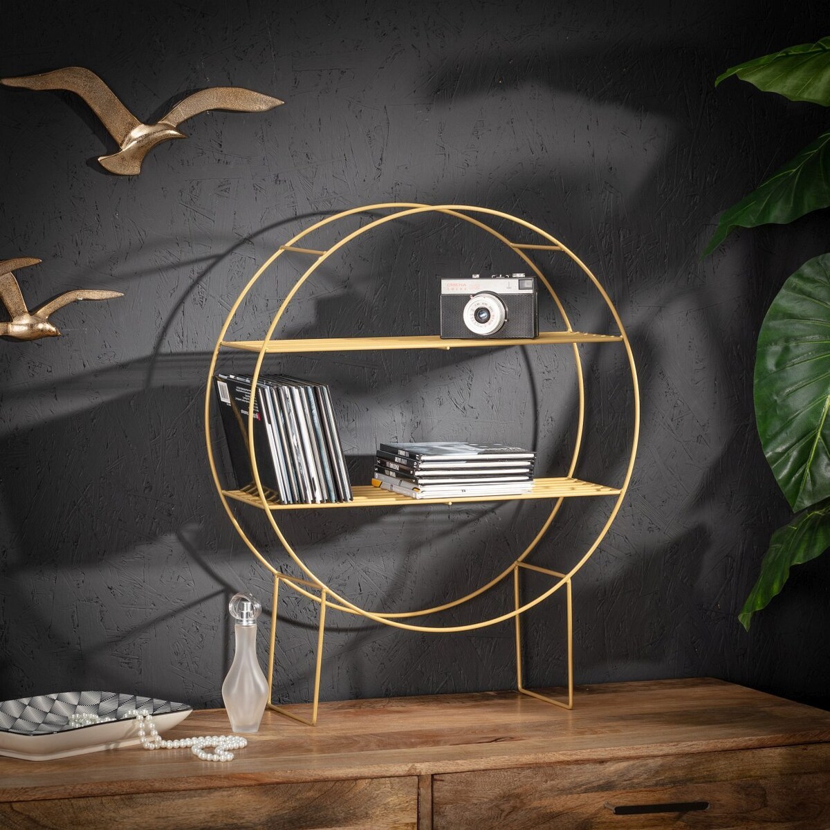 Półka - stojak Chicago gold wys.60,5cm, 49,5x15x60,5cm