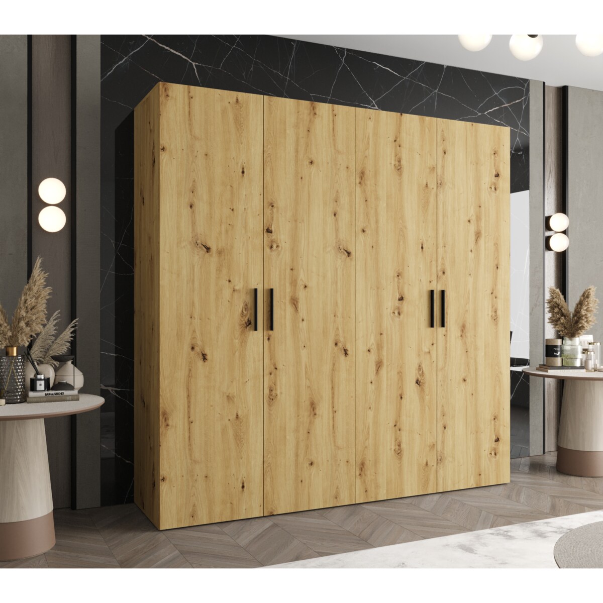 Szafa uchylna otwierana BARI 1 200 wys. 202 cm Artisan + u. Czarny