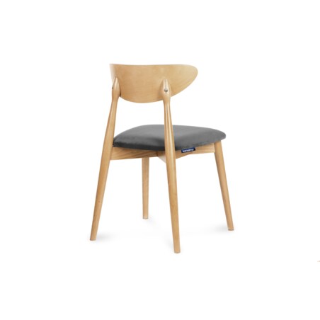 KONSIMO RABI drewniane krzesła 2 sztuki dąb szary welur