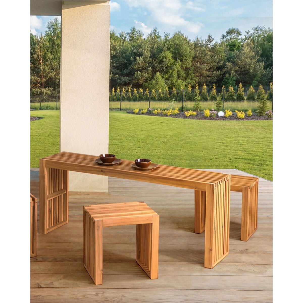 Krzesło ogrodowe Drewno Jasne drewno BELLANO