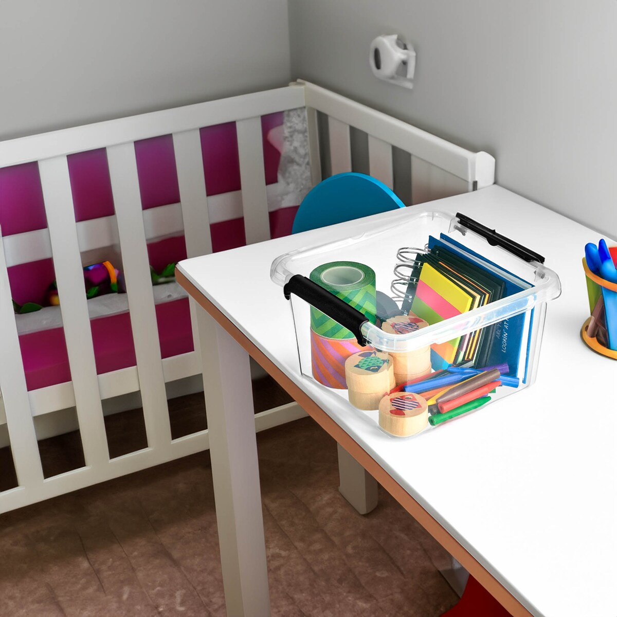 Pojemnik Plastikowy Pudełko Z Pokrywą Do Przechowywania Organizer 1,15L