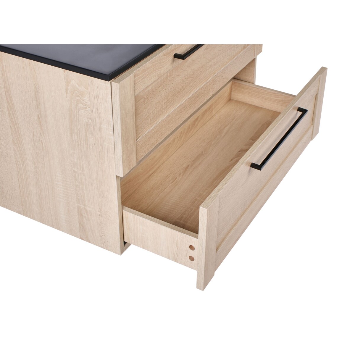 Szafka łazienkowa wisząca z umywalką TARIJA 80 cm Jasnobrązowy