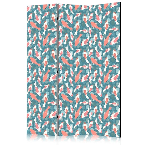 Parawan jednostronny Zwierzęta 135x172 cm 3-częściowy turkusowy