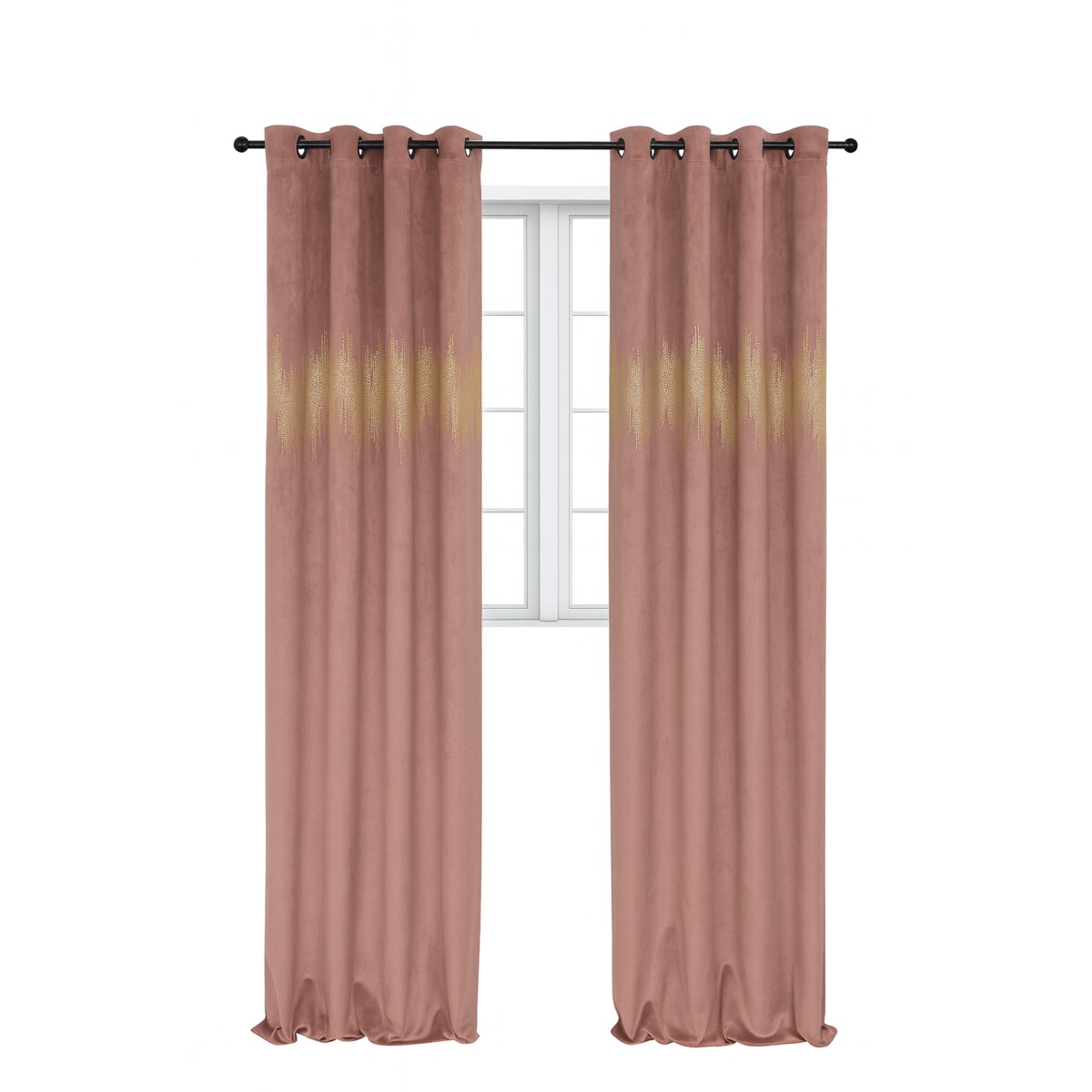 zasłona welurowa ecg gold 140x250 cm brudny różowy