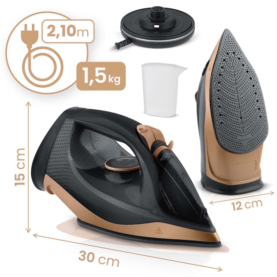 Żelazko bezprzewodowe parowe 2600W ceramiczna powłoka Berdsen 333300