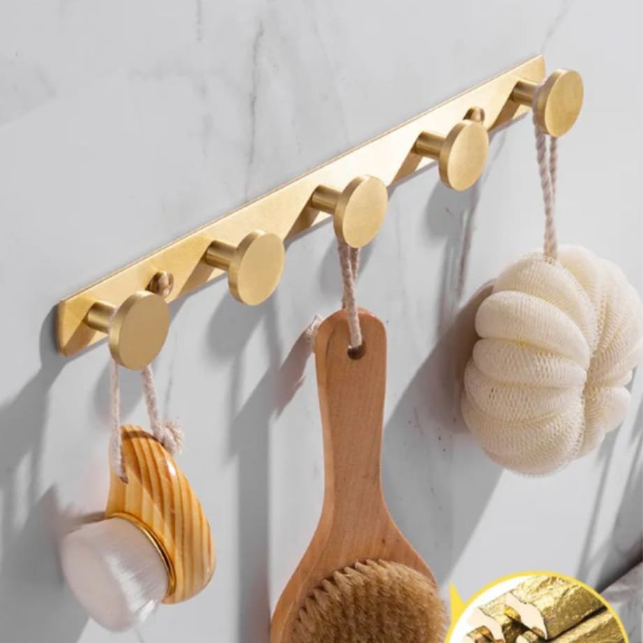 Wieszak ścienny złoty na ubrania akcesoria do przedpokoju