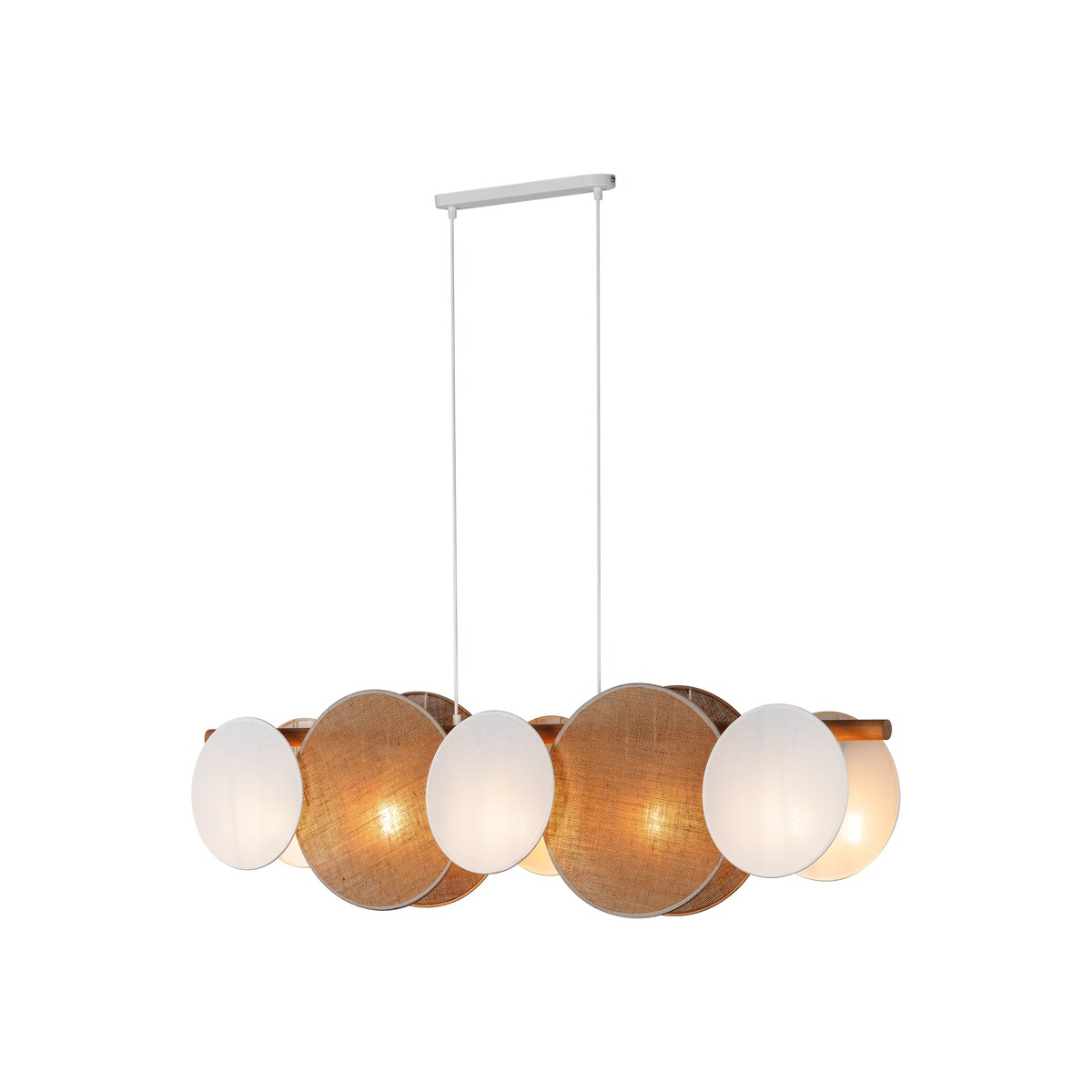 Lampa wisząca TK Lighting PULSE 4815 5xE27 biała brązowa nad stół, wyspę i do salonu, nowoczesna z drewnianymi akcentami